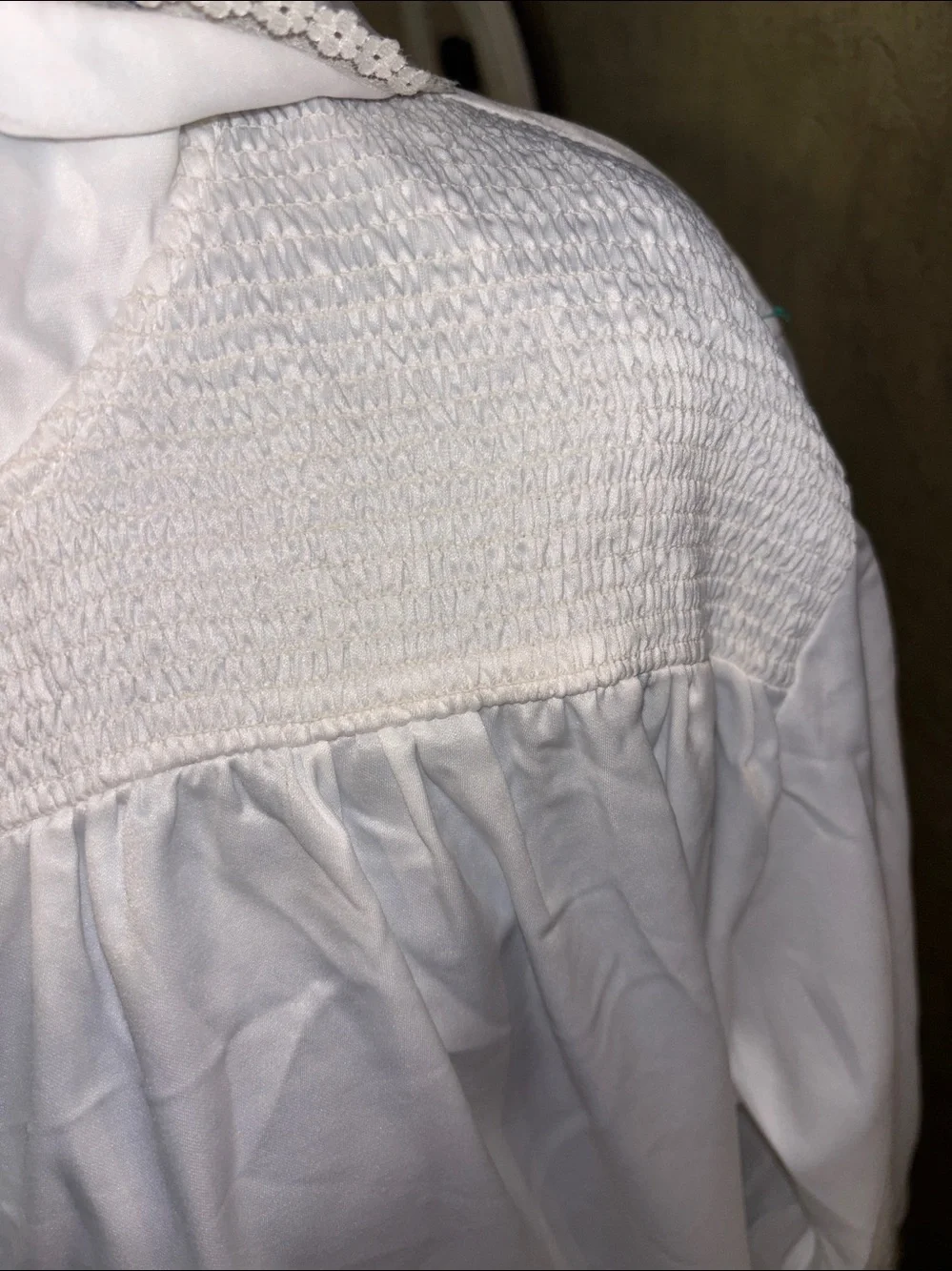 Vintage Intimate Essentials White Embroidered Satin Nightgown Grannycore 2X NWOT